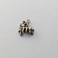 Vintage Silver Couple on Bench Charm, Lovers Pendant - Image 6