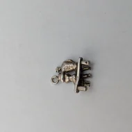 Vintage Silver Couple on Bench Charm, Lovers Pendant - Image 5