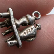 Vintage Silver Couple on Bench Charm, Lovers Pendant - Image 4