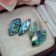 Vintage Sterling Silver Abalone Shell Cufflinks