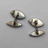 Vintage Sterling Silver Abalone Shell Cufflinks - Image 2