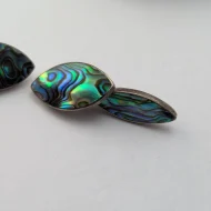 Vintage Sterling Silver Abalone Shell Cufflinks - Image 4