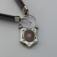 Antique Victorian Silver Agate Bracelet, Hardstone Panel Padlock - Image 2