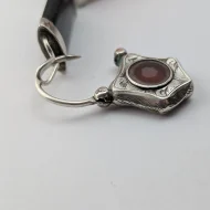 Antique Victorian Silver Agate Bracelet, Hardstone Panel Padlock - Image 16
