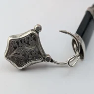 Antique Victorian Silver Agate Bracelet, Hardstone Panel Padlock - Image 15
