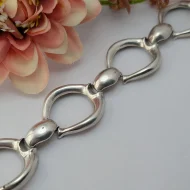 Vintage Silver Chunky Round Link Bracelet