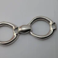 Vintage Silver Chunky Round Link Bracelet, Modernist - Image 2