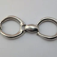 Vintage Silver Chunky Round Link Bracelet, Modernist - Image 12