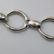 Vintage Silver Chunky Round Link Bracelet, Modernist - Image 11