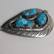 Vintage Turquoise Snake Zuni Pendant, Effie C Sterling Silver Native American - Image 8