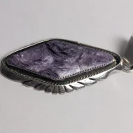 Vintage Sterling Silver Charoite Pendant, Navajo Native American D. Dale. - Image 10