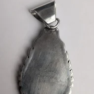 Vintage Sterling Silver Charoite Pendant, Navajo Native American D. Dale. - Image 5