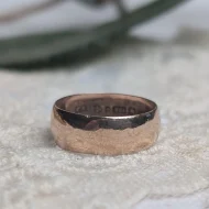 Antique 9ct Rose Gold Wedding Band, Plain Simple Ring Chester Hallmark 1924 - Image 2