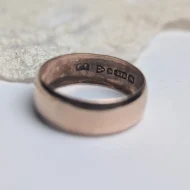 Antique 9ct Rose Gold Wedding Band, Plain Simple Ring Chester Hallmark 1924 - Image 9