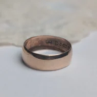 Antique 9ct Rose Gold Wedding Band, Plain Simple Ring Chester Hallmark 1924 - Image 8