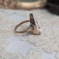 Antique 9ct Rose Gold Cameo Ring, Pink Shell - Image 9