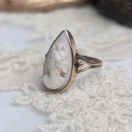 Antique 9ct Rose Gold Cameo Ring, Pink Shell - Image 7