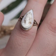 Antique 9ct Rose Gold Cameo Ring, Pink Shell - Image 5