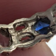 Vintage 9ct Gold Blue Stone Eternity Band, Hallmarked 1970s Organic - Image 7