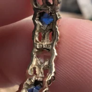 Vintage 9ct Gold Blue Stone Eternity Band, Hallmarked 1970s Organic - Image 6