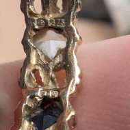 Vintage 9ct Gold Blue Stone Eternity Band, Hallmarked 1970s Organic - Image 5