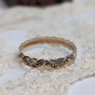 Vintage 9ct Gold Hearts & Stars Band, 1980s Ring - Image 11