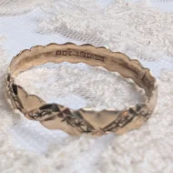 Vintage 9ct Gold Hearts & Stars Band, 1980s Ring - Image 8