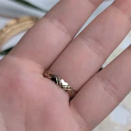 Vintage 9ct Gold Hearts & Stars Band, 1980s Ring - Image 5