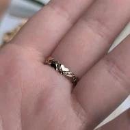 Vintage 9ct Gold Hearts & Stars Band, 1980s Ring - Image 3