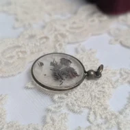 Vintage Pressed Flower Glass Pendant, Dried Plant - Image 6