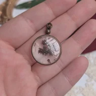 Vintage Pressed Flower Glass Pendant, Dried Plant - Image 5