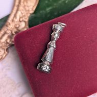 Antique Sterling Silver Lucky Ju Ju Doll Amulet Charm Pendant