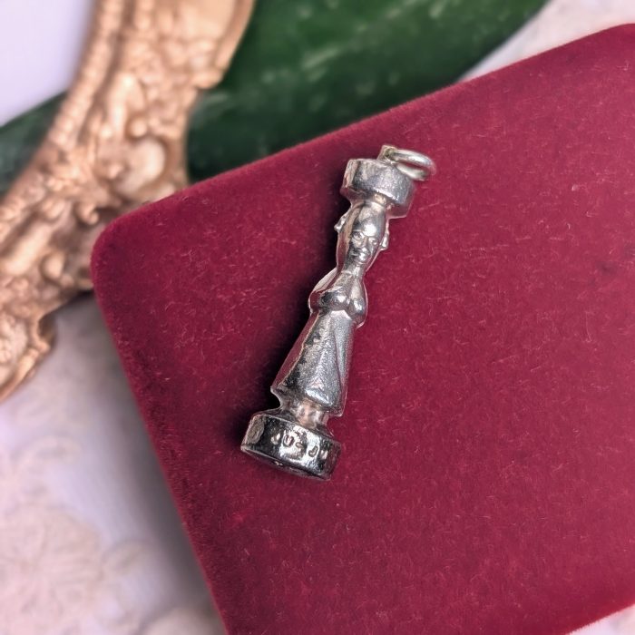 Antique Sterling Silver Lucky Ju Ju Doll Amulet Charm Pendant