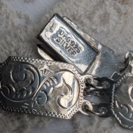 Vintage Sterling Silver Etched Panel Bracelet, Hallmarked Floral 925 DPG - Image 5