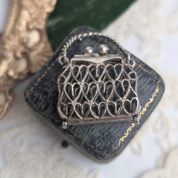 Vintage Silver Opening Handbag Charm