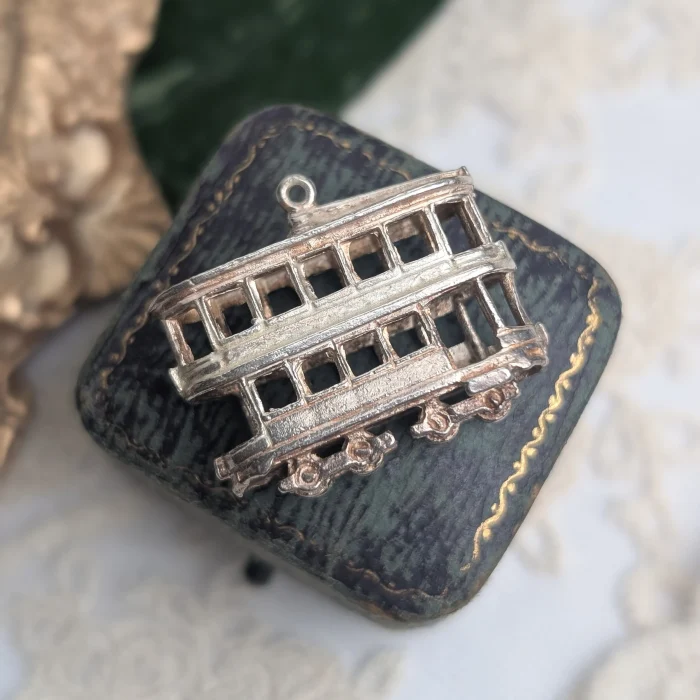 Vintage Silver Tram Charm