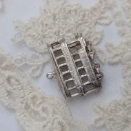 Vintage Silver Tram Charm, Double Decker Pendant - Image 2