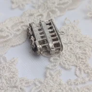 Vintage Silver Tram Charm, Double Decker Pendant - Image 6