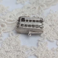 Vintage Silver Tram Charm, Double Decker Pendant - Image 5