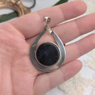 Sterling Silver Sodalite Modernist Pendant, Mexico 925 CII - Image 5