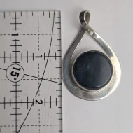 Sterling Silver Sodalite Modernist Pendant, Mexico 925 CII - Image 2