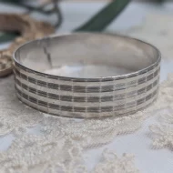 Vintage Sterling Silver Diamond Cut Bangle