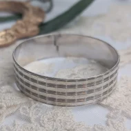 Vintage Sterling Silver Diamond Cut Bangle, Hallmarked Hinged Bracelet 1974 - Image 7