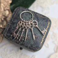 Vintage Silver Mizpah Key Charm Pendant