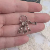 Vintage Silver Mizpah Key Charm Pendant - Image 3