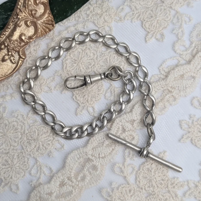 Antique Sterling Silver Albert Watch Chain