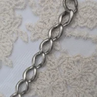 Antique Sterling Silver Albert Watch Chain, T Bar Dog Clip 1916 Edwardian - Image 11