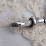 Antique Sterling Silver Albert Watch Chain, T Bar Dog Clip Graduated 1902 Edwardian - Image 6