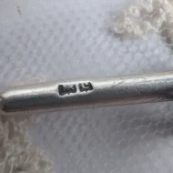 Antique Sterling Silver Albert Watch Chain, T Bar Dog Clip Graduated 1902 Edwardian - Image 13
