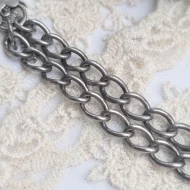 Vintage Sterling Silver Padlock Bracelet, Charm Heart Curb Link 1970 - Image 4